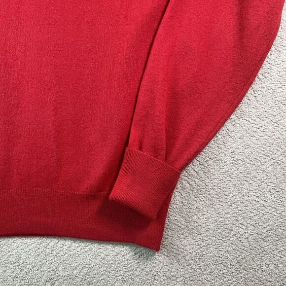 Etienne Aigner VTG V-Neck Sweater Mens Large Red Made in USA 100% Orlon Acrylic - Picture 3 of 10